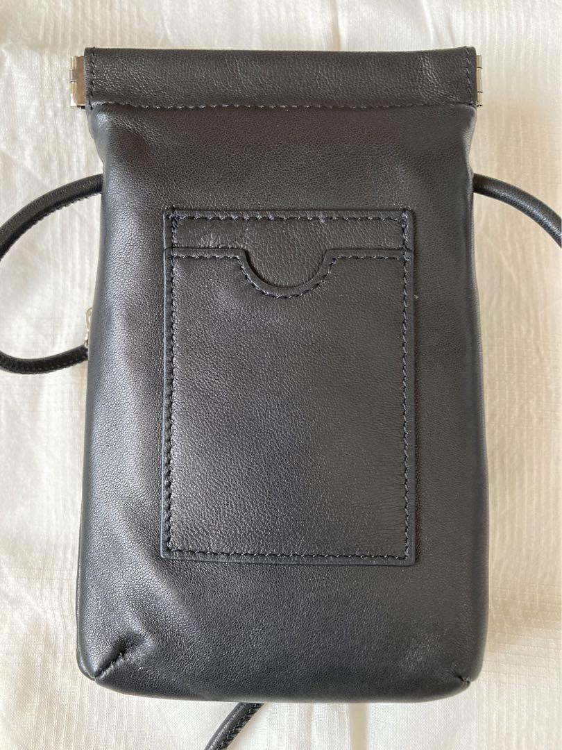 Agreable ラムレザー スマホポシェット 黒