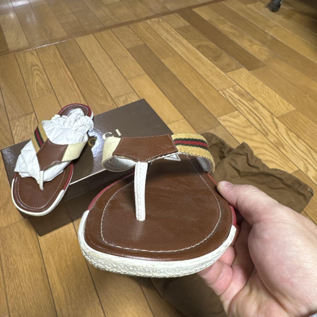 GUCCI トングサンダル ブラウン レッド　グッチ
