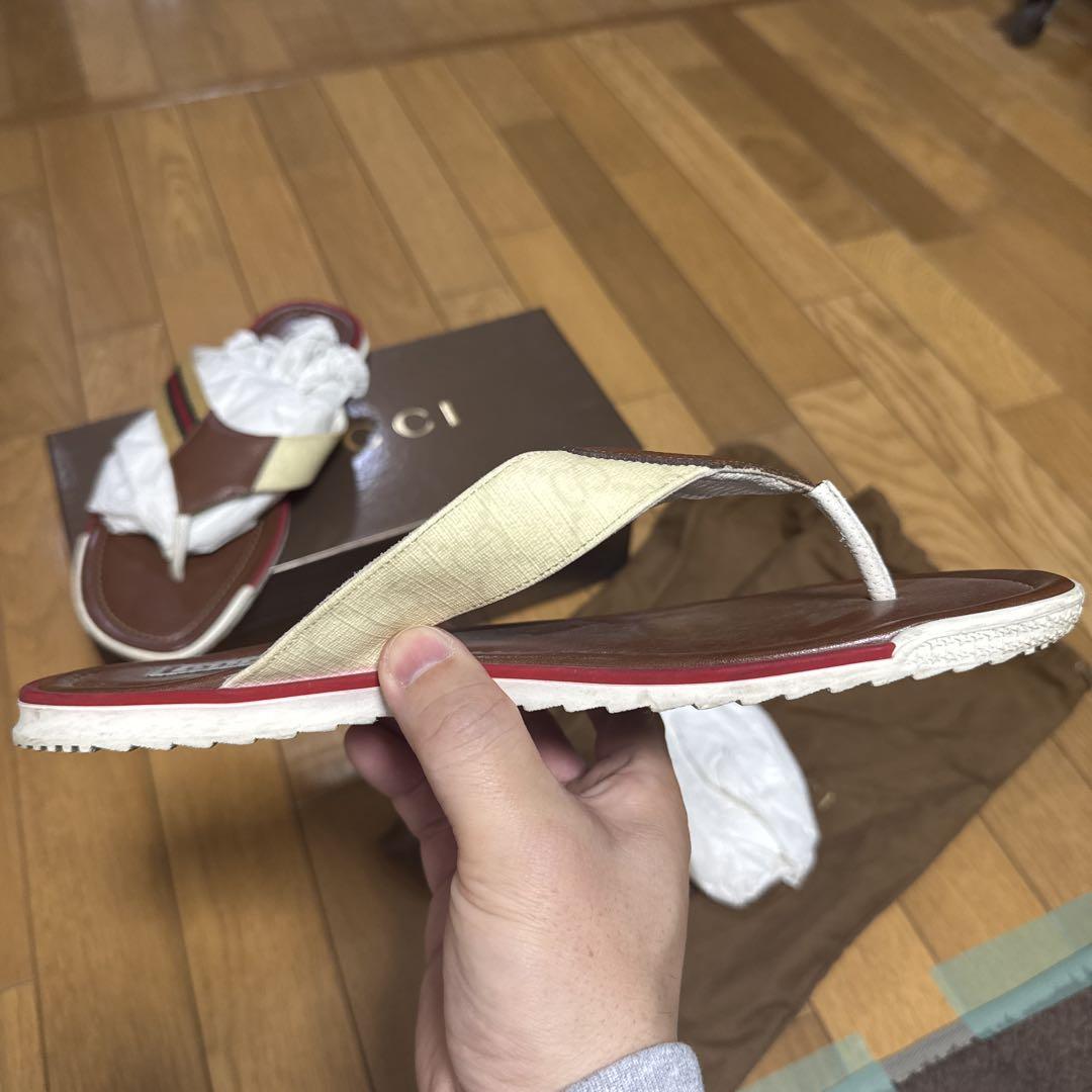 GUCCI トングサンダル ブラウン レッド　グッチ
