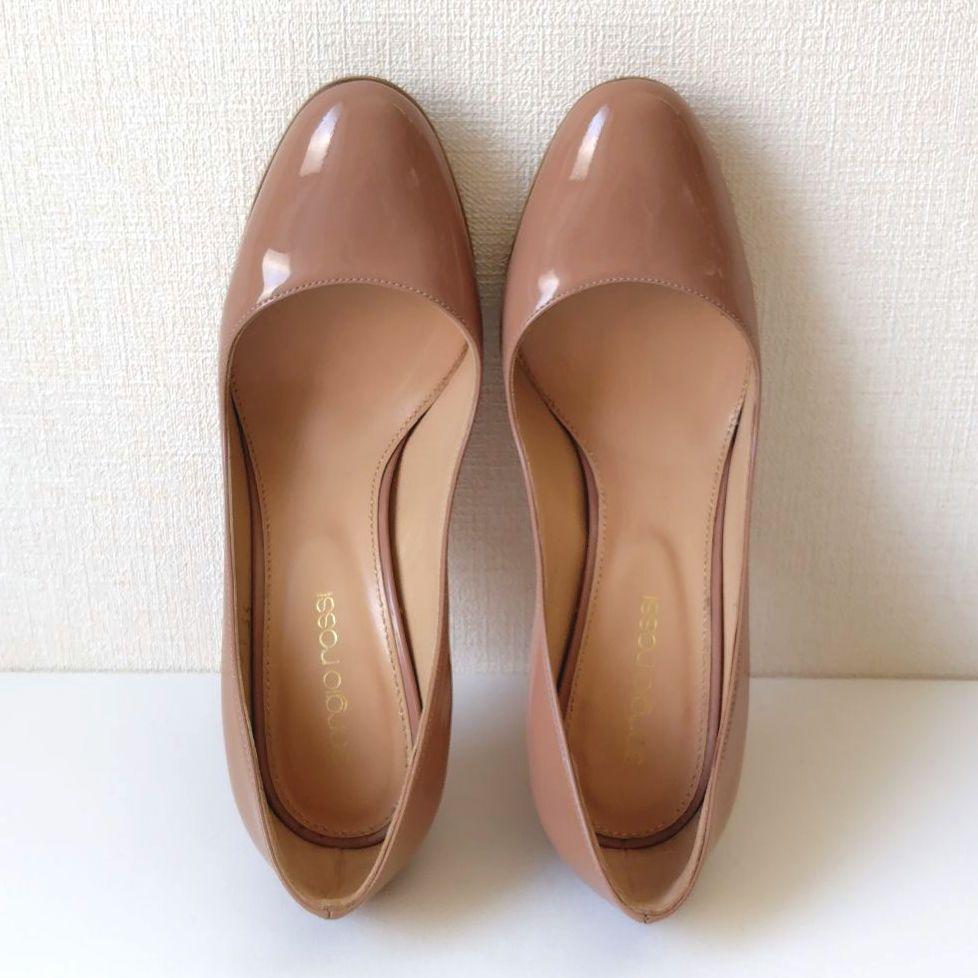 美品✨️セルジオロッシ　パンプス　ピンヒール　ベージュ　エナメル　22cm