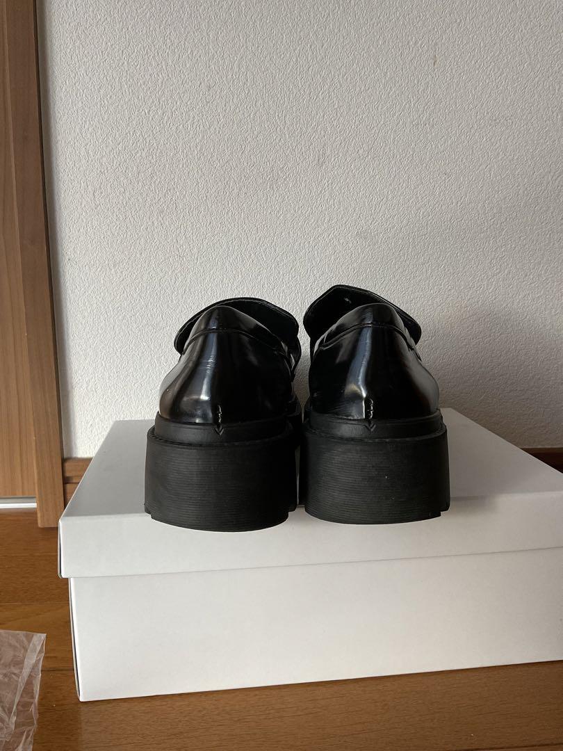 ZARA プラットフォームローファー　ブラック 厚底ローファー 38 ZARA プラットフォームローファーブラック 厚底ローファー 38