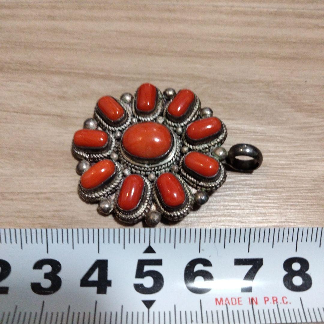 925 デザイン 珊瑚 ペンダント