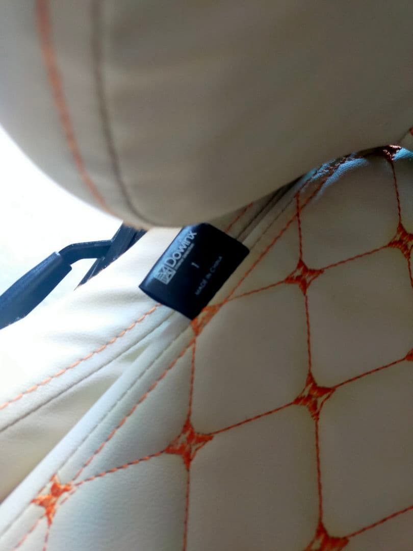 Dowinx アイボリー✕オレンジ かわいいゲーミングチェア Dowinx アイボリー✕オレンジ かわいいゲーミングチェア