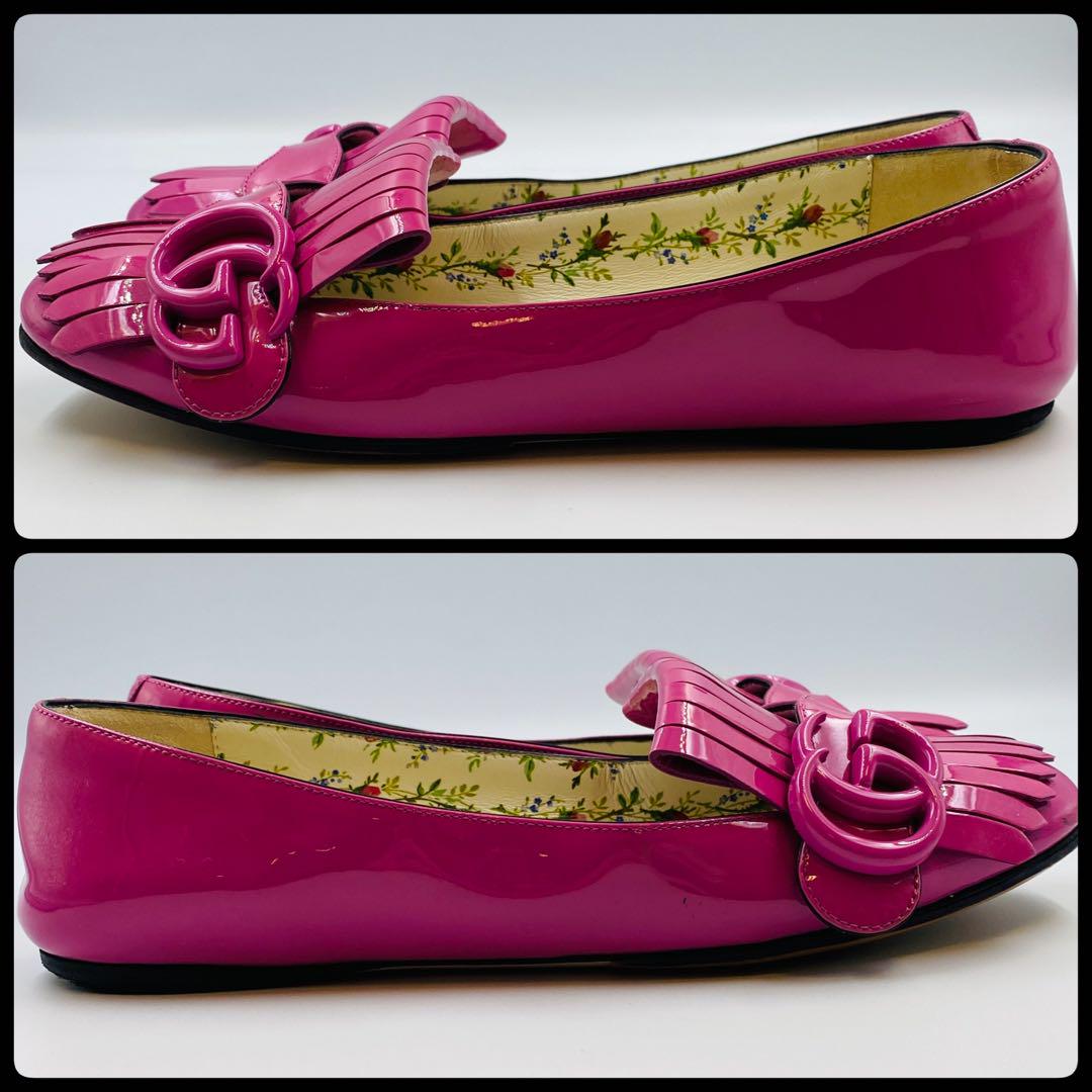 美品】GUCCI パンプス 花柄 フラットシューズ マーモント34