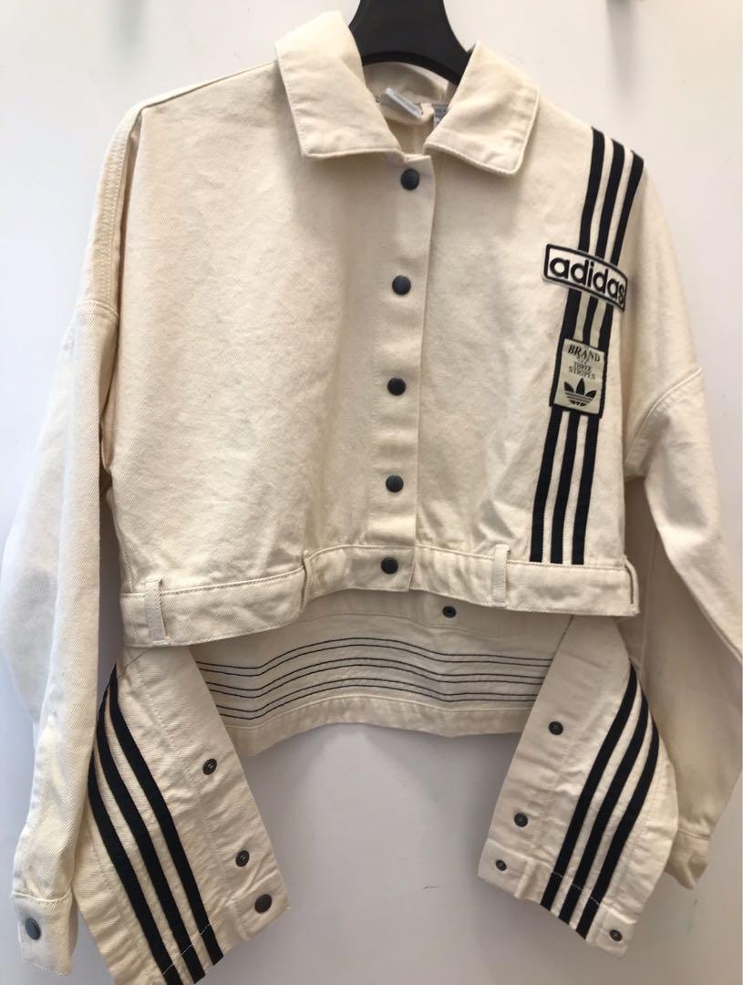 新品XL adidasデニム2-IN-1 トラックトップ　ホワイト　JD5617