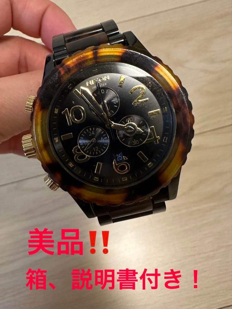 NIVON 42-20 CHRONO 鼈甲クロノグラフ腕時計 ブラック/ブラウン