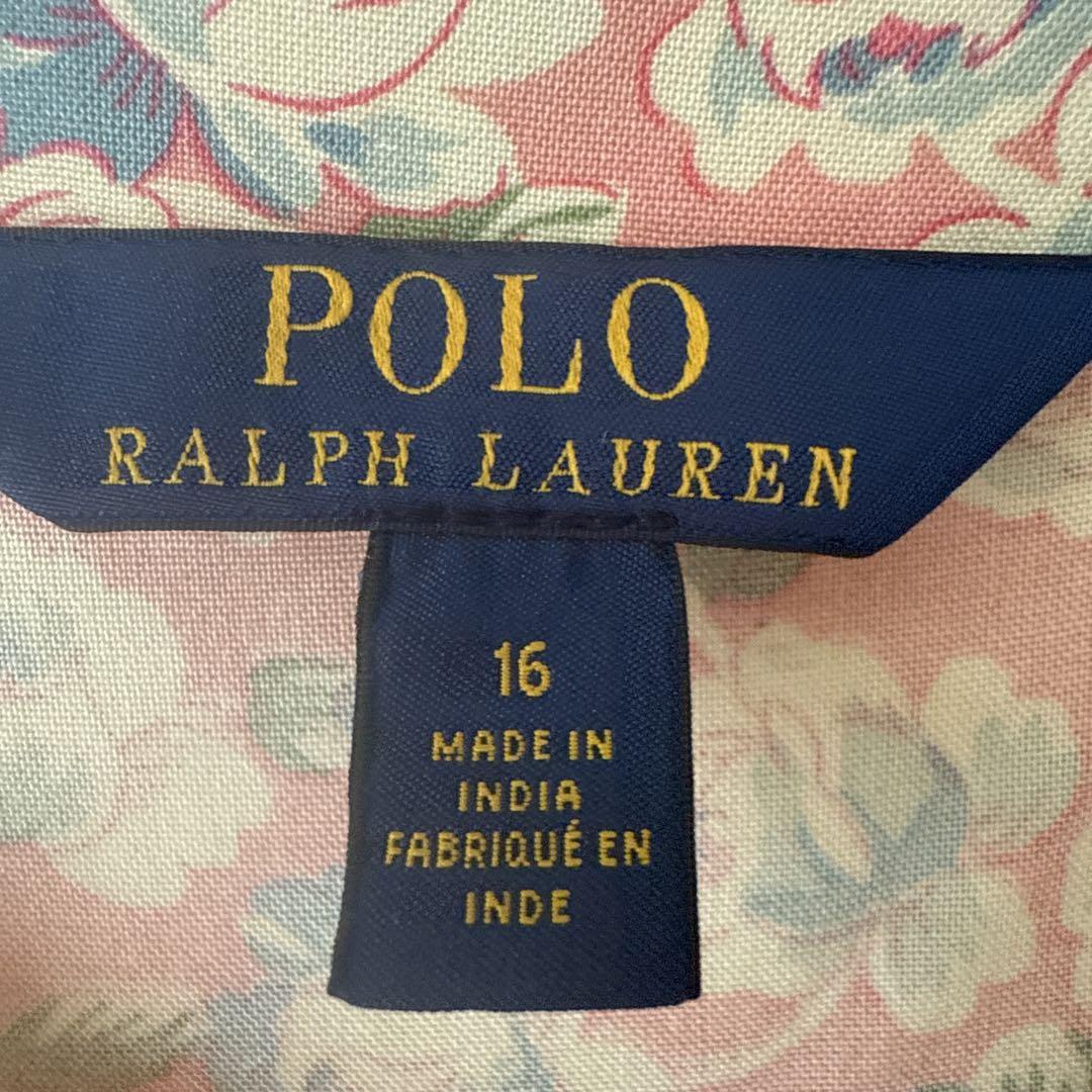 関税込◆LAUREN RALPH LAUREN 半袖 ワンピース リーフプリント Polo Ralph Lauren フラワープリント 半袖ワンピース 16 - メルカリ