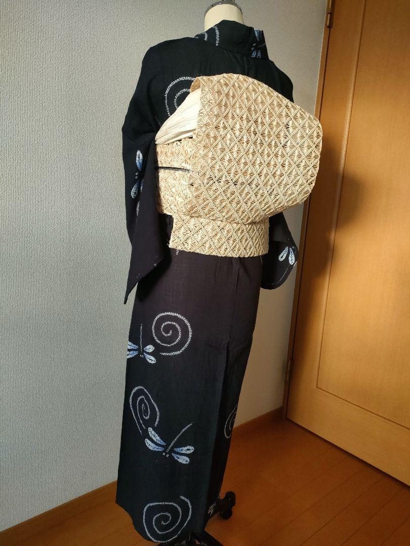 有松絞り*水色とんぼ柄*浴衣*新品*夏着物*単衣*洗える着物*しつけ付き*