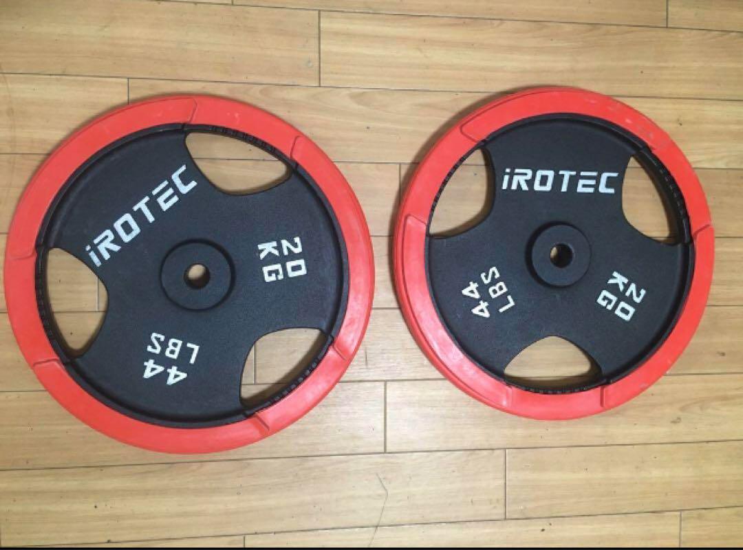 ① iROTEC ラバー　バーベル　プレート 20kg x 1枚