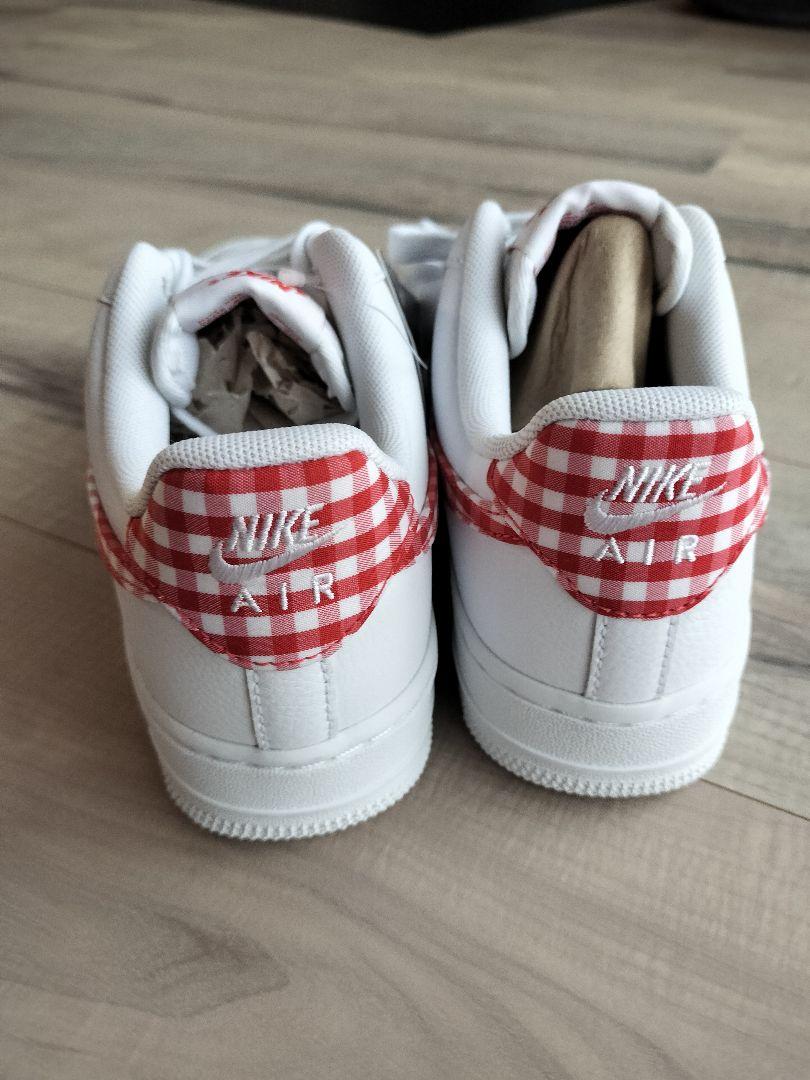 新品　ナイキ　Nike Air Force 1 　レッド　ギンガム