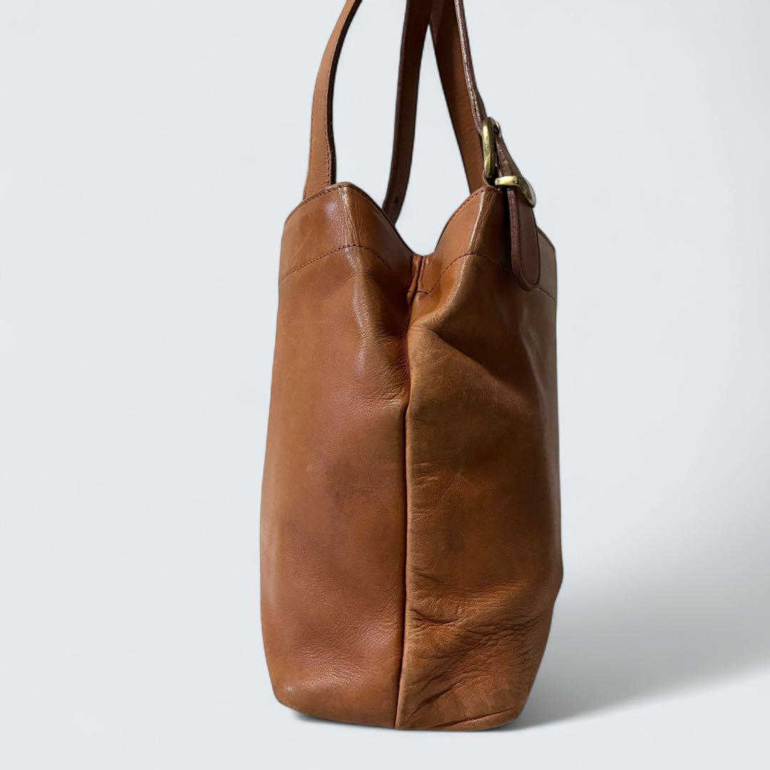 良品 OLD coach ショルダーバッグ ブラウン クラブタンレザー