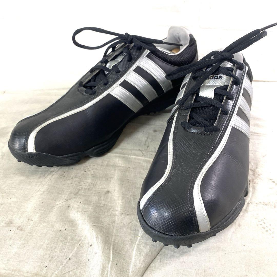 696☆ adidas ゴルフ シューズ スパイク メンズ 28 ブラック