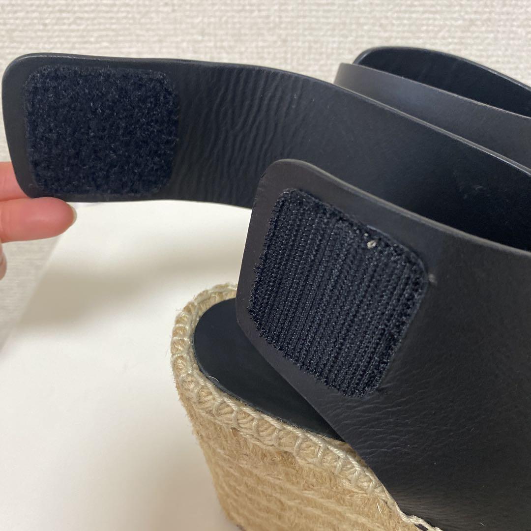 美品 CELINE エスパドリーユ ウェッジソール レザー サンダル 37