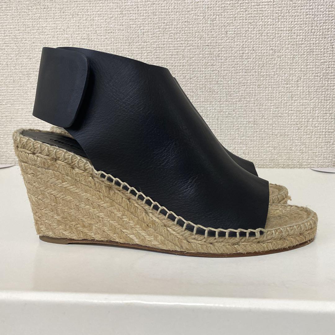 美品 CELINE エスパドリーユ ウェッジソール レザー サンダル 37
