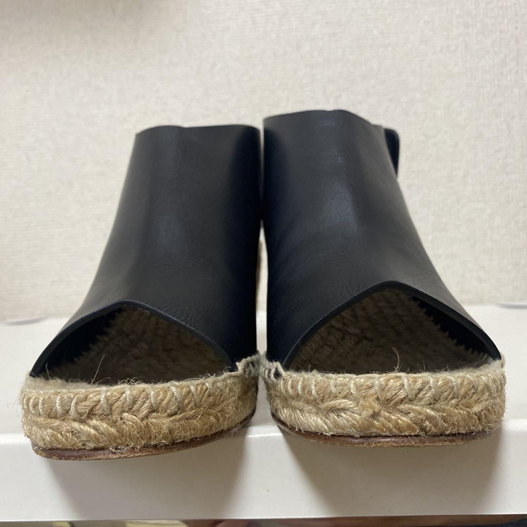 美品 CELINE エスパドリーユ ウェッジソール レザー サンダル 37