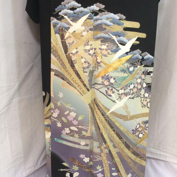 専用 六通袋帯 帯揚げ帯締め 末広 5点セット mMIFP-m47053973360 B564 正絹黒留袖 美品 正絹 HOT通販