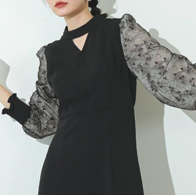 kana 大きいサイズ エンブロイダリーワンピース 刺繍デザイン パーティドレス