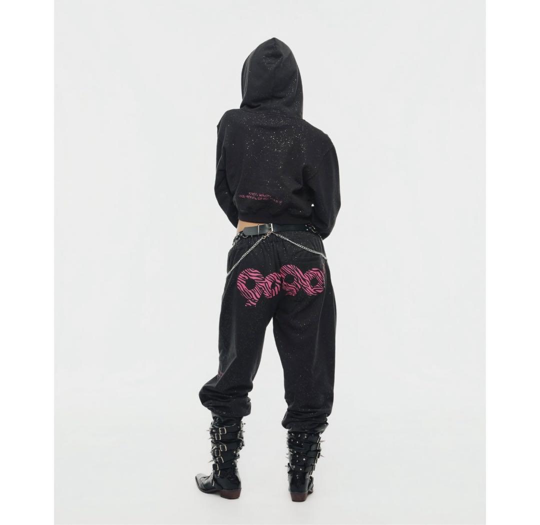 9090 girl 90 Logo Glitter Sweat Pants S