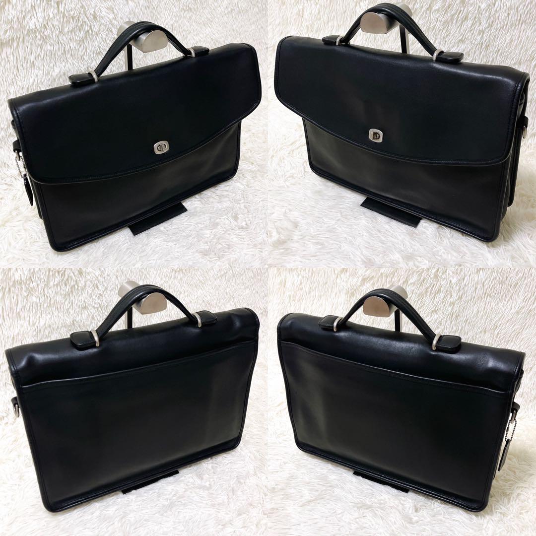 old coach ブリーフケース 黒 訳有未使用 オールドコーチ ☆ USA製 レザー ブリーフケース