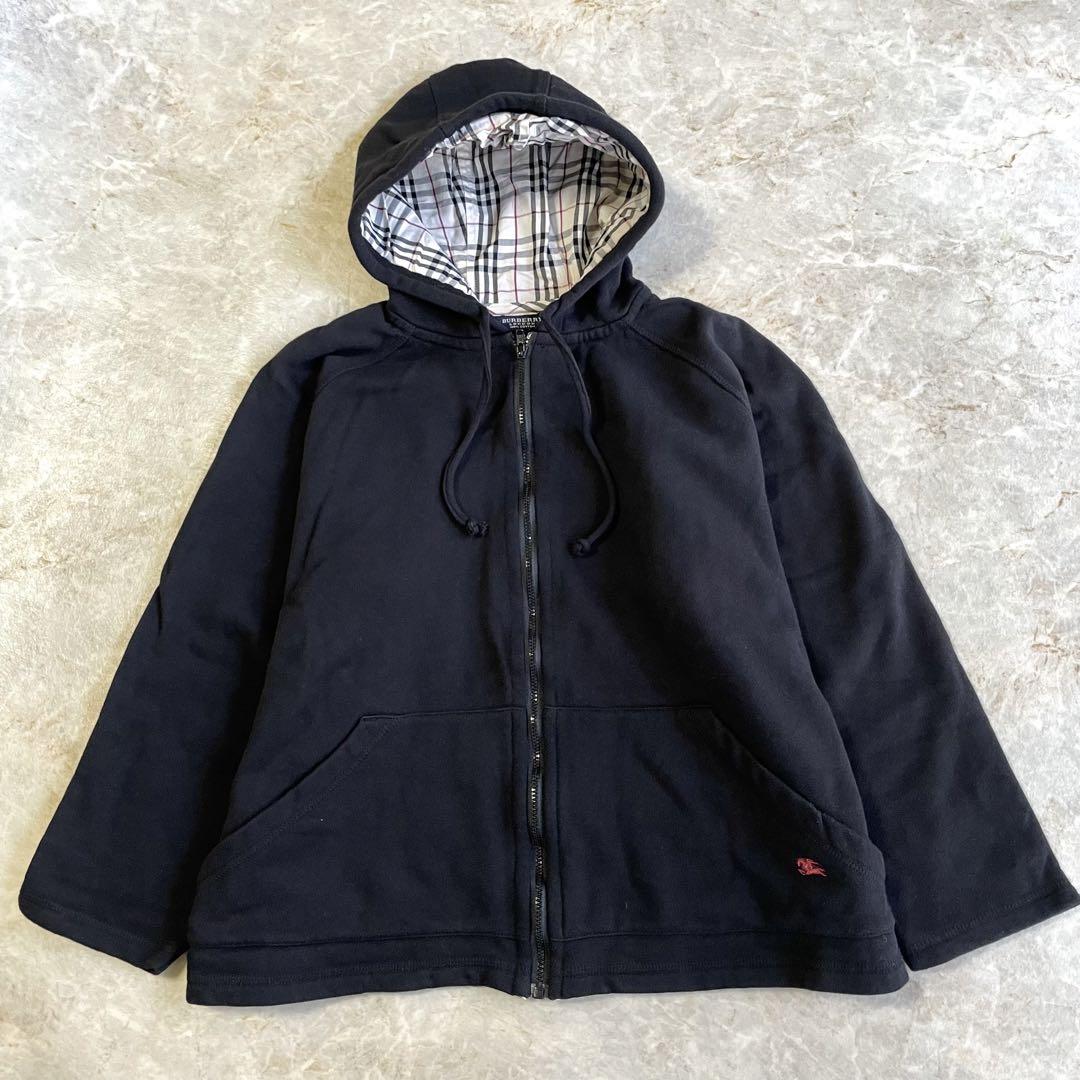 口コミ・レビュー評価が高いおすすめ人気商品の通販 BURBERRY LONDON ノバチェック 裏起毛 九分袖 ジップ パーカー ジャケット・アウター