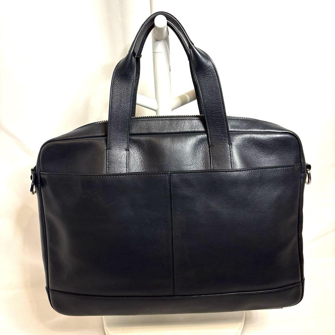 COACH コーチ レザー ビジネスバック F54801 ネイビー