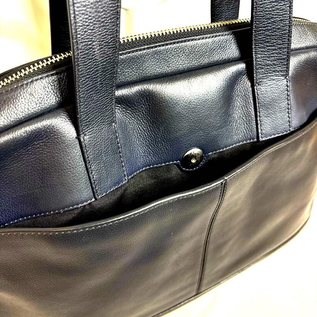 COACH コーチ レザー ビジネスバック F54801 ネイビー