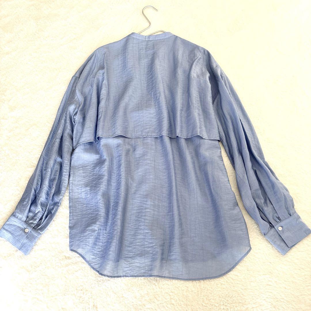 【美品】BEARDSLEY ビアズリー レイヤードシャツ ブラウス ブルー