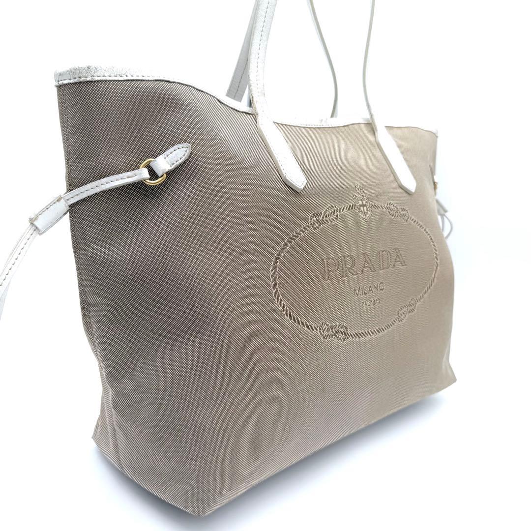 【良品】PRADA プラダ キャンバス トートバッグ ロゴジャガード ストラップ 21,240円