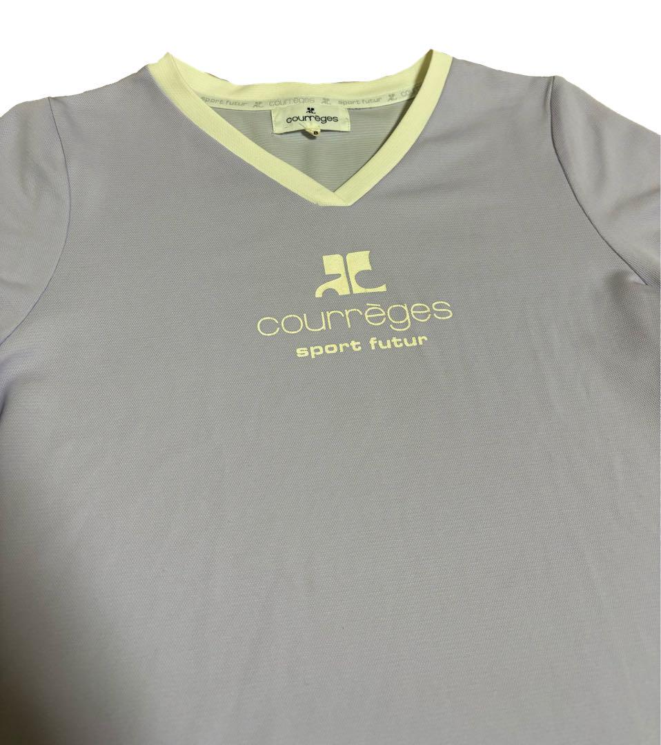 美品　Courregesクレージュ ロゴ 半袖トップス　y2k Courreges クレージュ トップス 半袖 y2k グランジ ギャル 平成