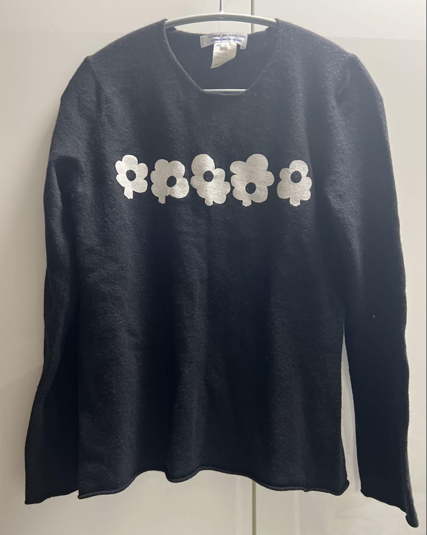 COMME des GARÇONS 花柄ウールセーター Sトップス