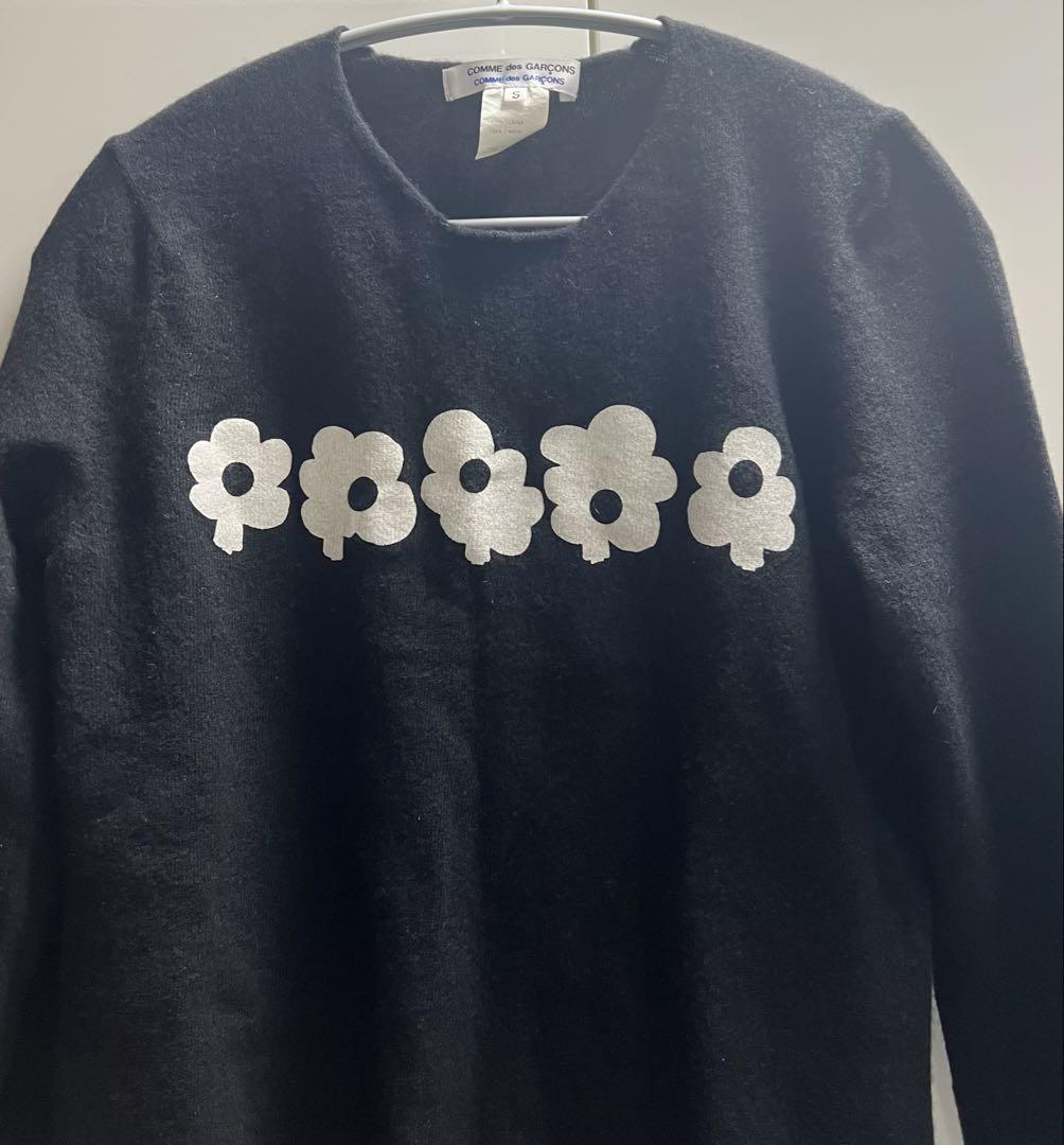 COMME des GARÇONS 花柄ウールセーター S