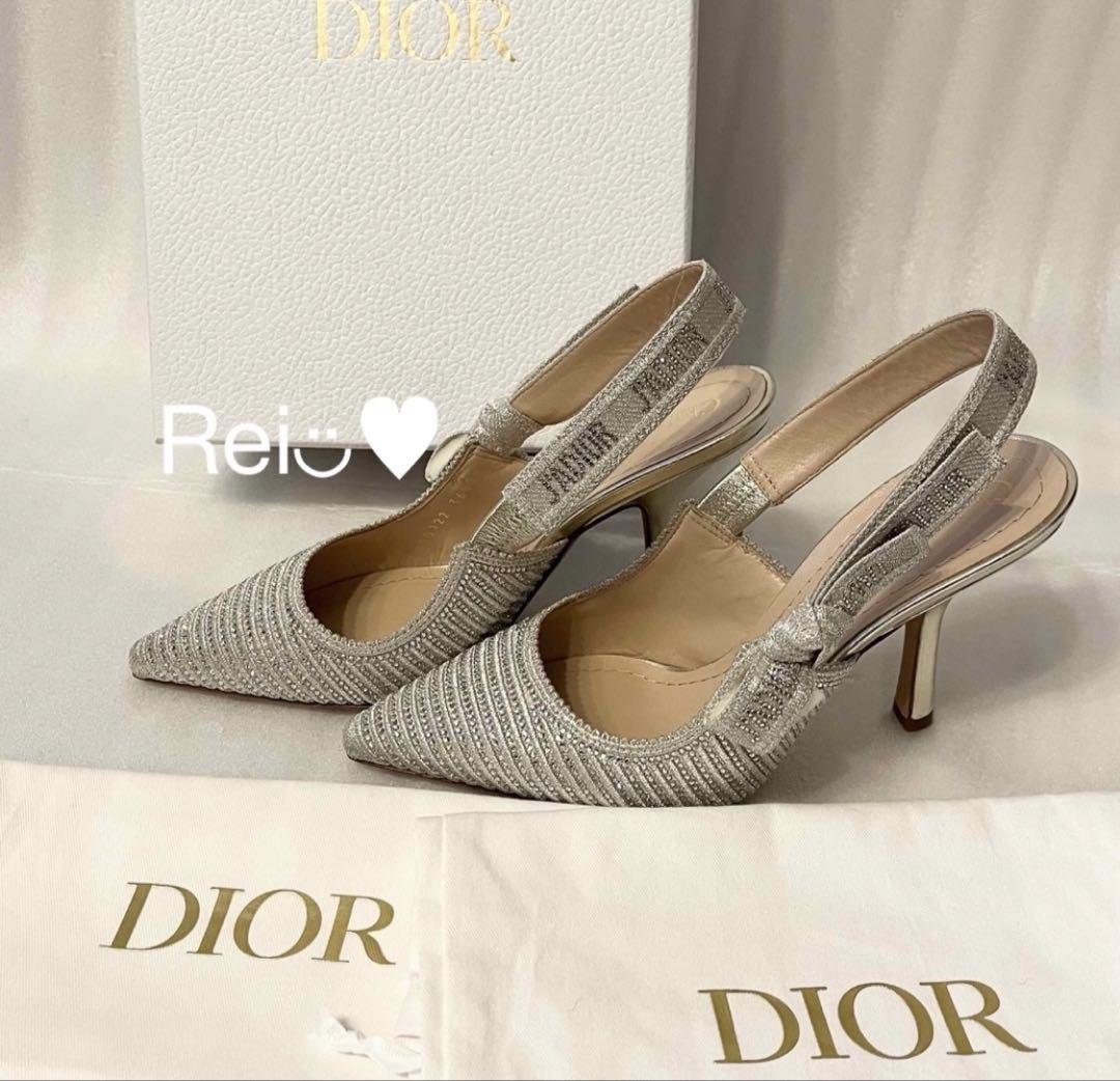 【未使用品】Dior スリングバックパンプス ラインストーン 36H