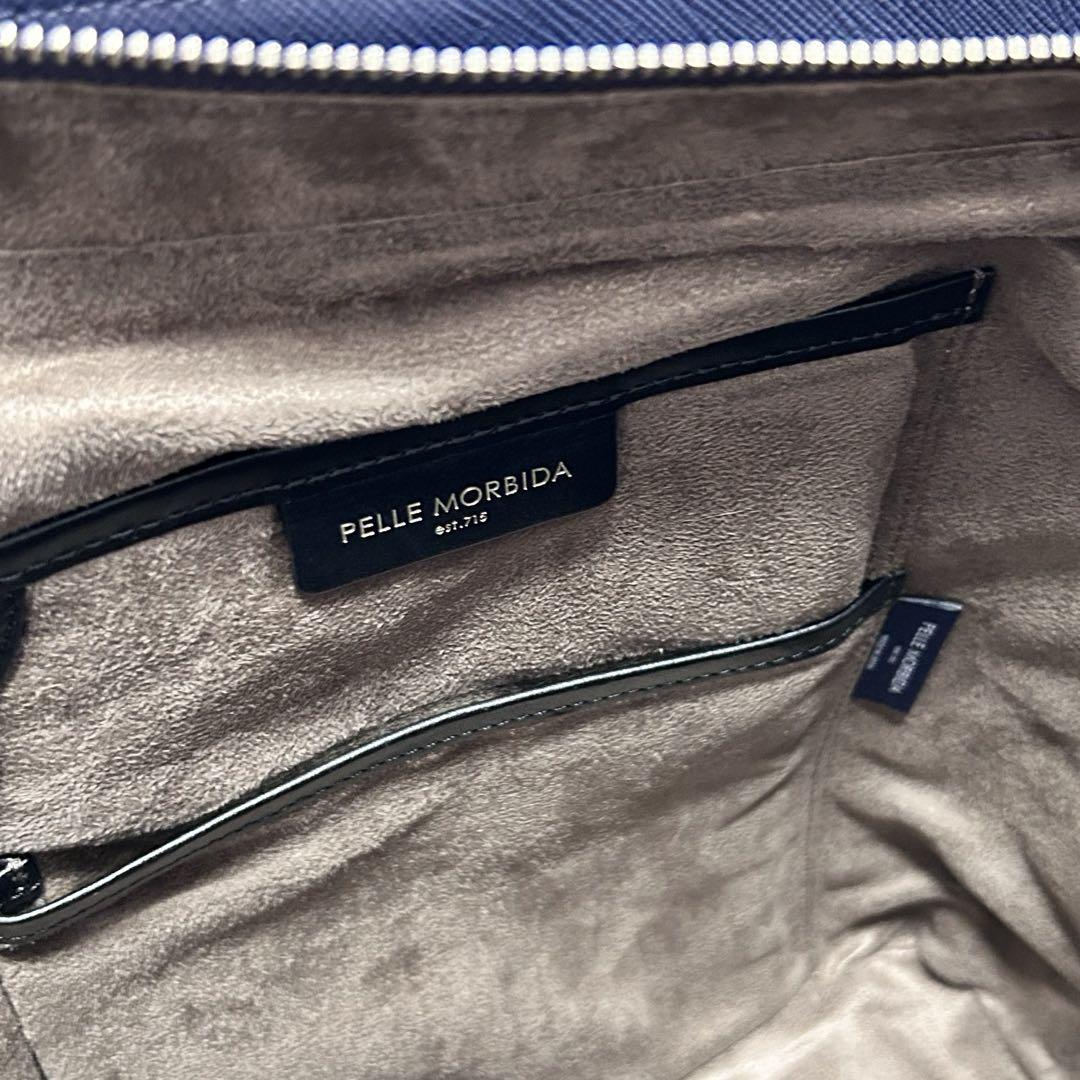 【極美品】　ペッレモルビダ 2way A4トートバッグ　ショルダー　紺　レザー