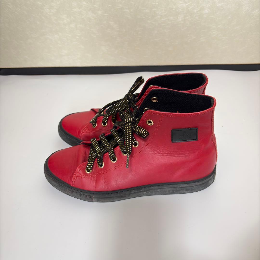 グッチ ハイカットシューズ 23.5 レッド レースアップ レディース 靴 グッチ ハイカットシューズ 23.5 レッド レースアップ レディース 靴