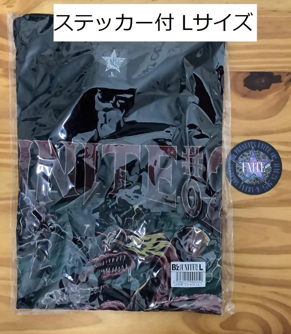 B'z UNITE #02 コラボTシャツ Lサイズ マンウィズ ステッカー付