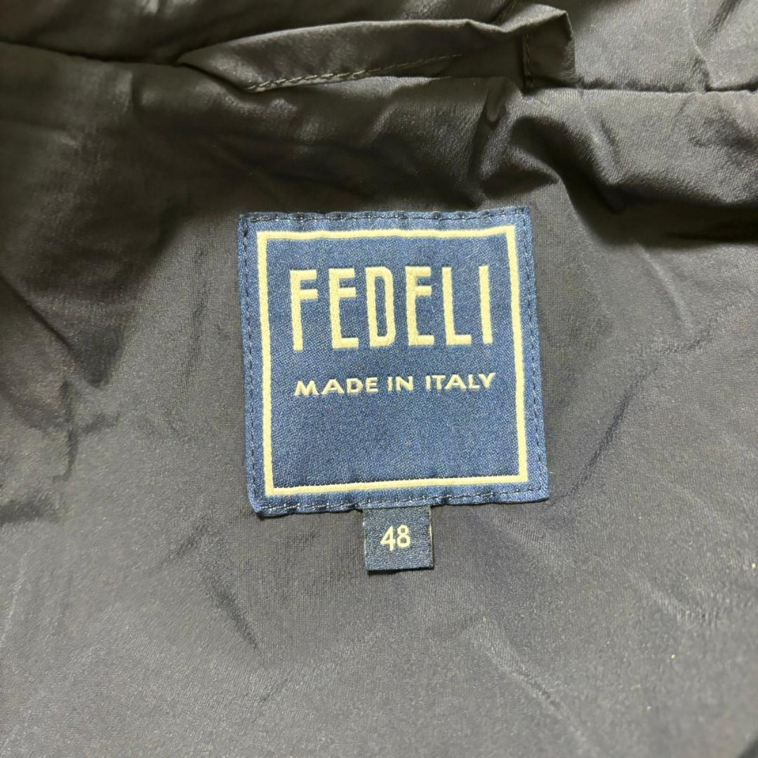 FEDELI ジップアップブルゾン 48 ネイビー 紺 長袖 ナイロンパーカー