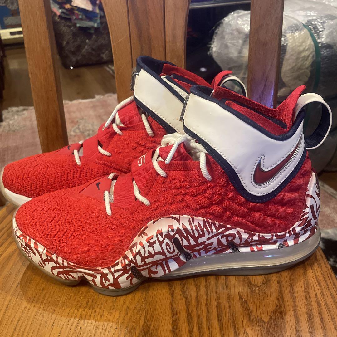 ☆美品☆Nike LeBron 17 Graffiti Remix Red☆