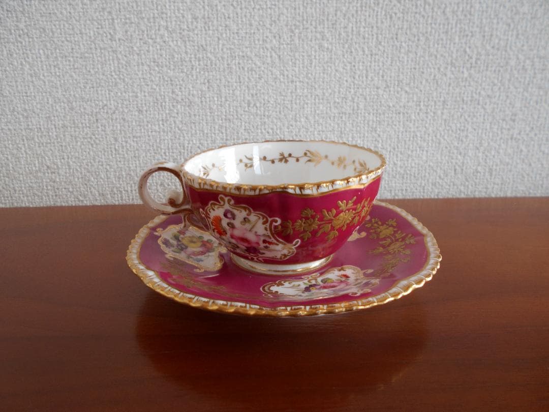 古コールポート カップ ソーサー ルビー 英国アンティーク目立った傷や汚れなし WWW_OPDRERGINERDOGAN_COM