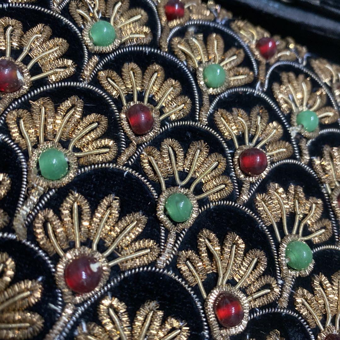 インド ザリ刺繍 ベルベット パーティーバッグセット
