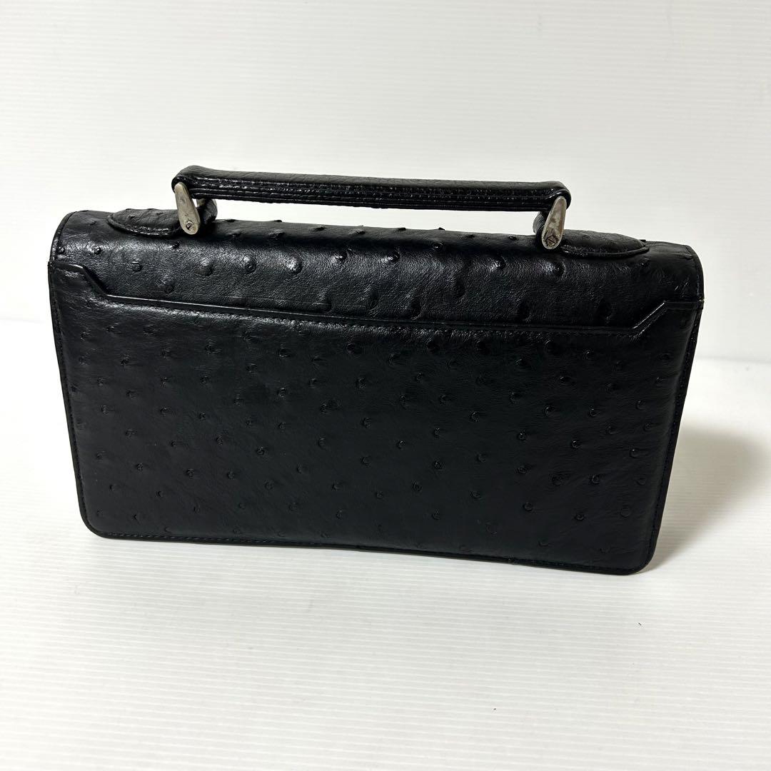 JRA認定 美品 オーストリッチ セカンドバッグ ハンドバッグ JRA認定 美品 オーストリッチ セカンドバッグ ハンドバッグ