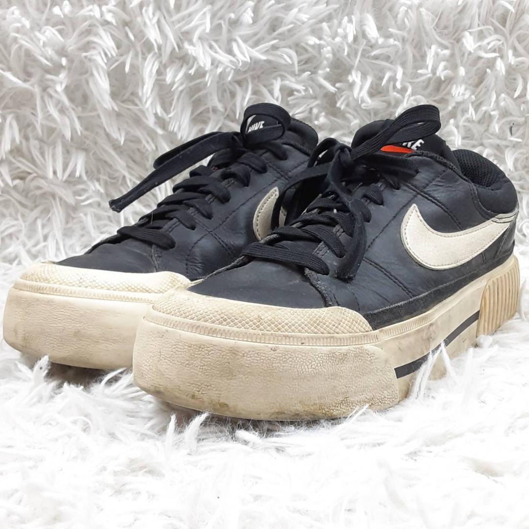 美品 24.5㎝◎NIKE COURT LEGACY LIFT スニーカー 黒