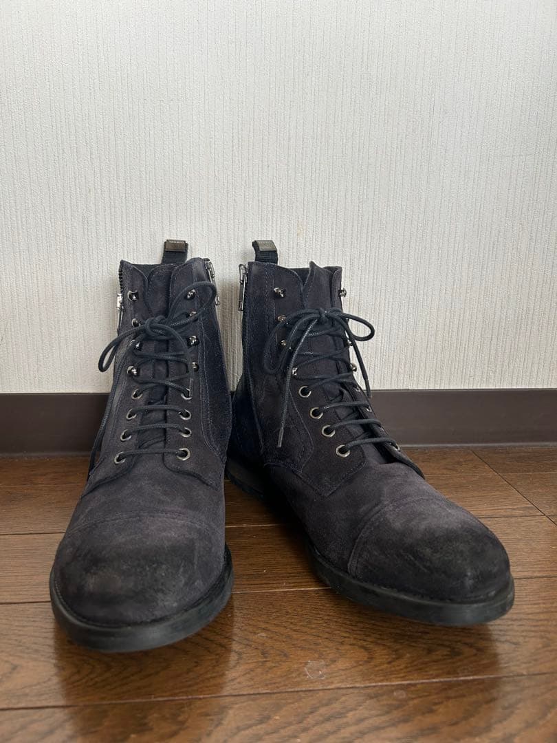 げ中 Diesel ネイビージッパー付きブーツ26.5cm DIESEL