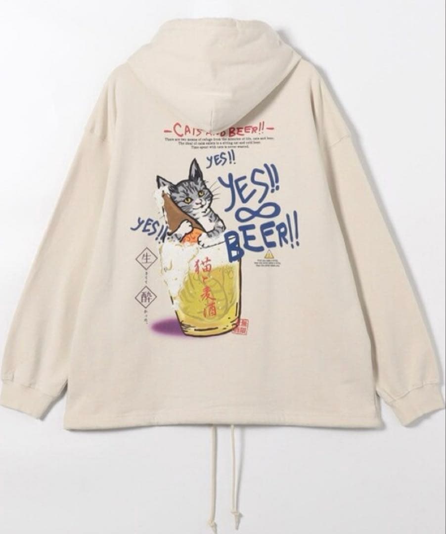 go slow caravan パーカー フーディー スウェット 猫と麦酒L・go slow caravan