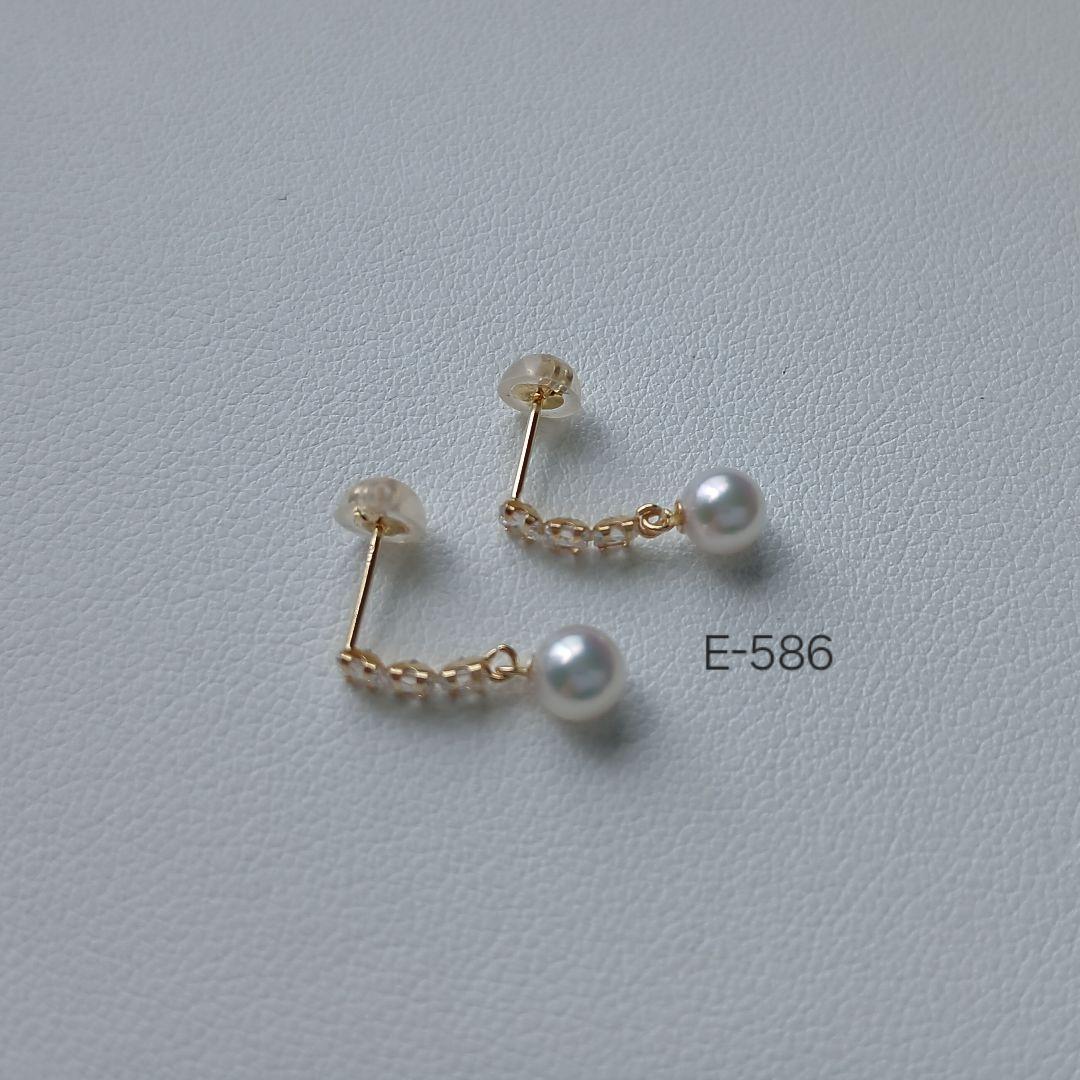 海外限定スパイク販売 E586上級花珠アコヤ真珠K18ベビーパールピアス4.5～5.0高品質 アクセサリー