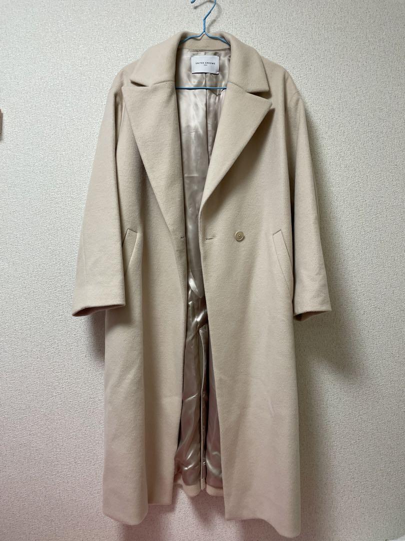G8064*ユナイテッドアローズ☆ウール☆チェスターコート☆ベージュ☆38. SENTDALE WOOL チェスターコート