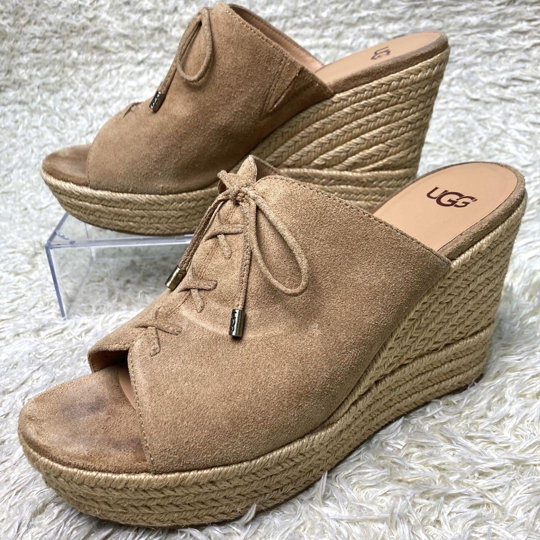 UGG アグ　サンダル　ウエッジソール　厚底　エスパドリーユ　レースアップ　25