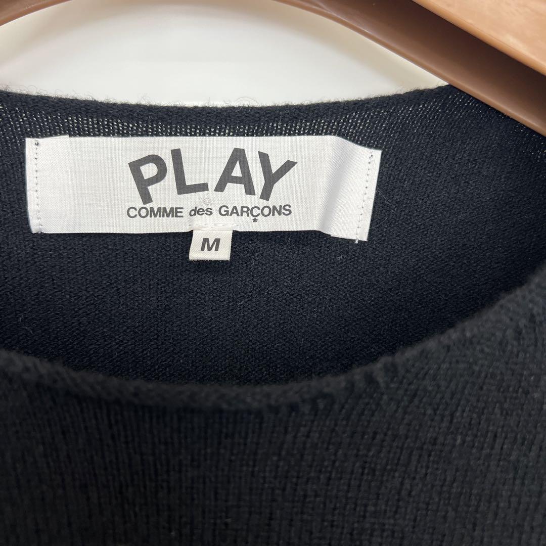 COMME des GARÇONS PLAY ハート刺繍セーター M 黒