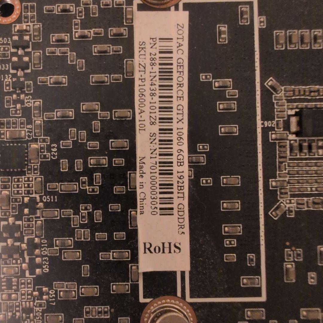 グラフィックボード・グラボ・ビデオカード ZOTAC Geforce GTX 1060 6GB Single Fan