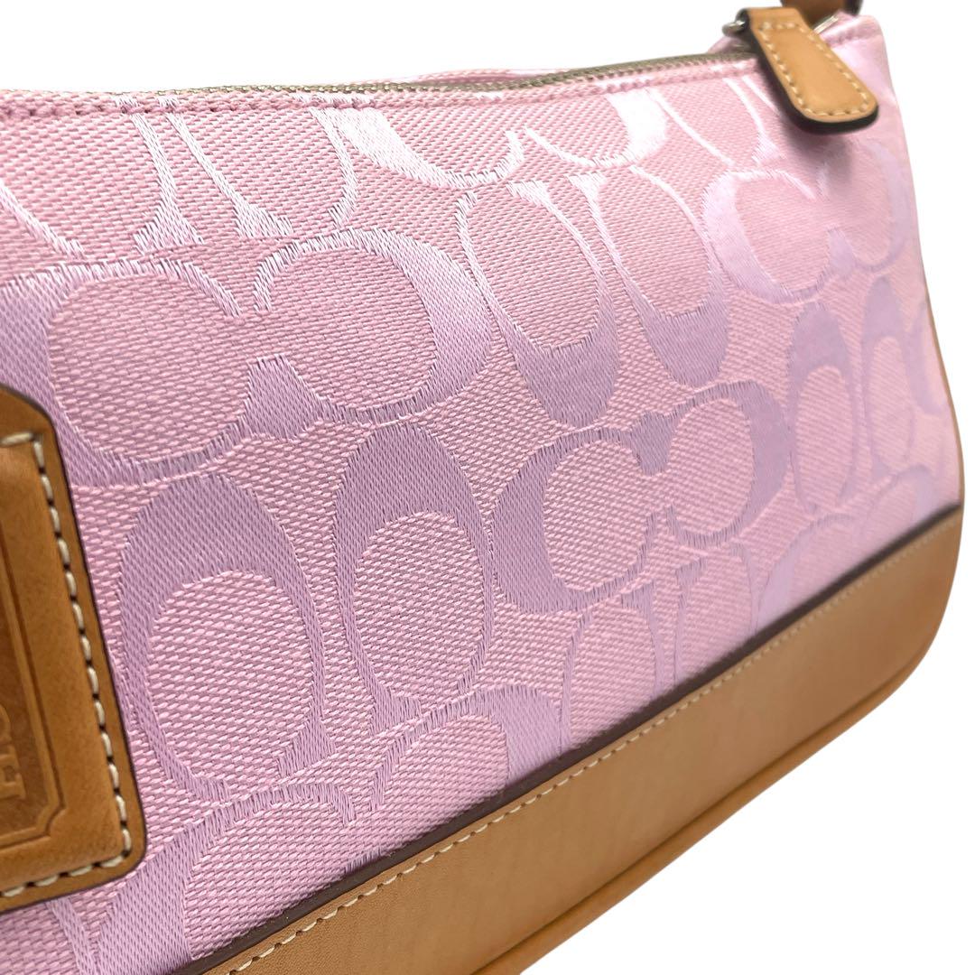 【希少色】【美品 】COACH アクセサリーポーチ シグネチャーピンク 6094