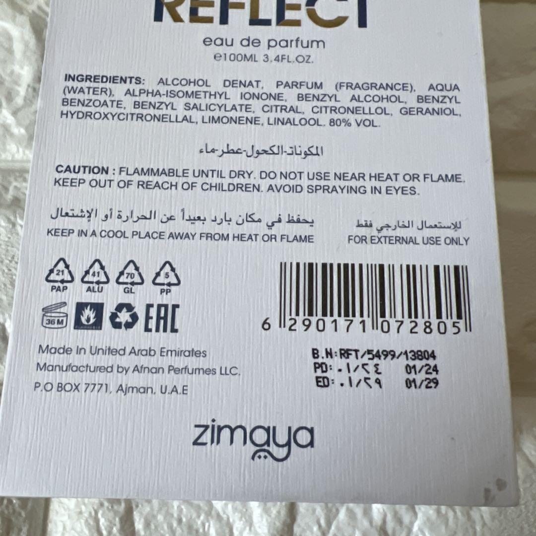 香水(女性用) zimaya REFLECT Eau de Parfum 100ml